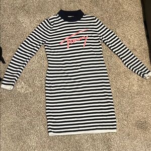 Tommy Hilfiger Black and White Crew Neck Sheath Dress